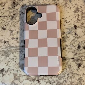 Neutral Checkered iPhone 16 Case